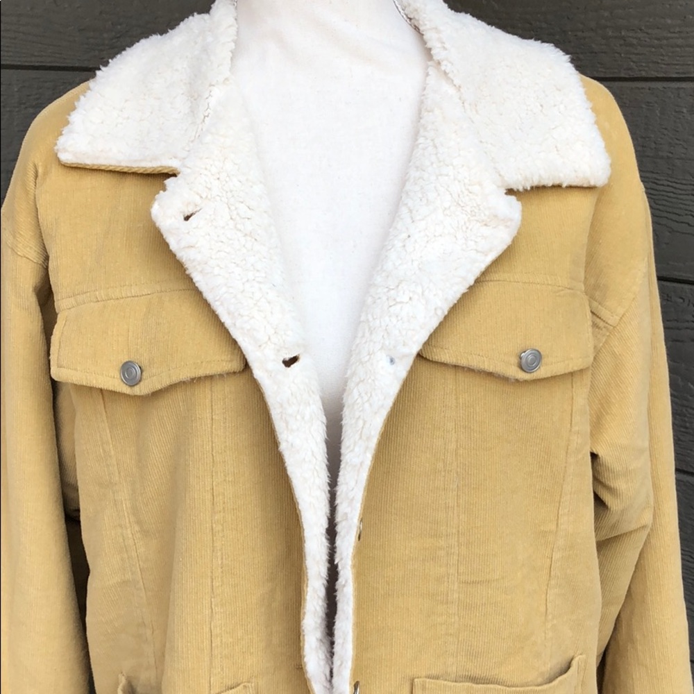 Paper Crane Corduroy Faux Fur Lined Jacket